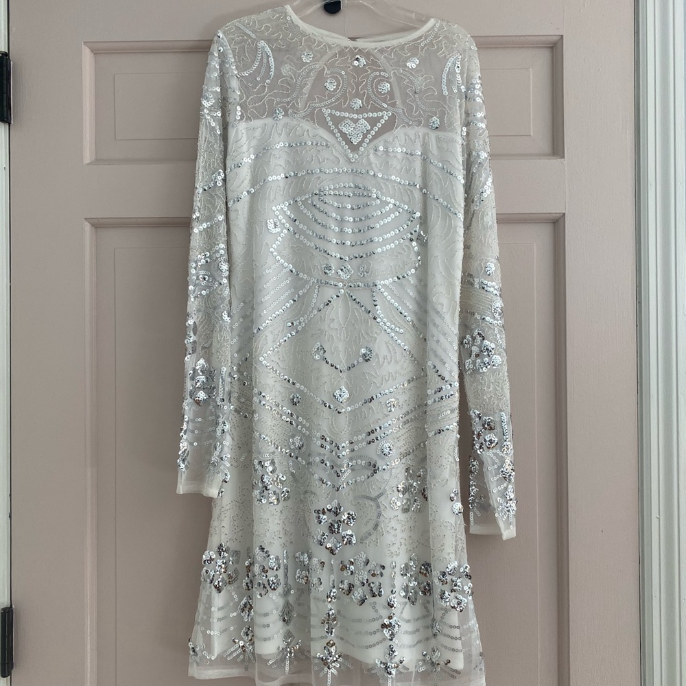 Stunning fully sequined white dress